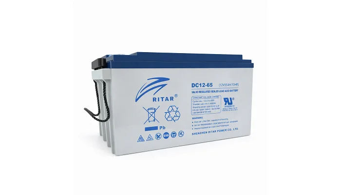 Акумуляторна батарея AGM RITAR DC12-65 12V / 65Ah, фото № 1