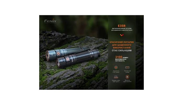 Ліхтар ручний Fenix E35R, блакитний | Лімітована серія, фото № 6