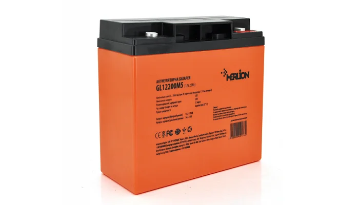 Акумуляторна батарея GEL MERLION GL12200M5 12 В / 20 А·год (Orange Case), фото № 1