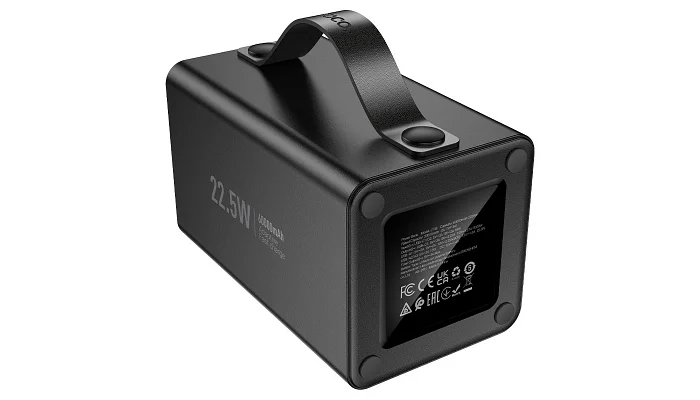 Зовнішній акумулятор (повербанк) HOCO J138 (60000 mAh), Black, фото № 4