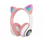 Дитячі бездротові Bluetooth навушники з підсвічуванням Voltronic Cat Ear YR-28 Led (Pink)