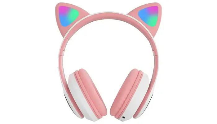 Дитячі бездротові Bluetooth навушники з підсвічуванням Voltronic Cat Ear YR-28 Led (Pink), фото № 1