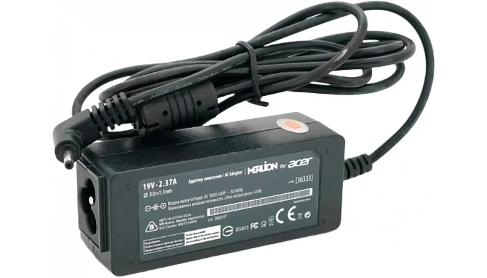 Блок живлення для ноутбука MERLION ACER 19V 2.37A (45 Вт) + кабель живлення (3.0*1.1мм, 0.9м), фото № 3