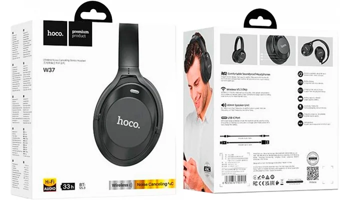 Бездротові накладні навушники HOCO W37 (Black), фото № 3