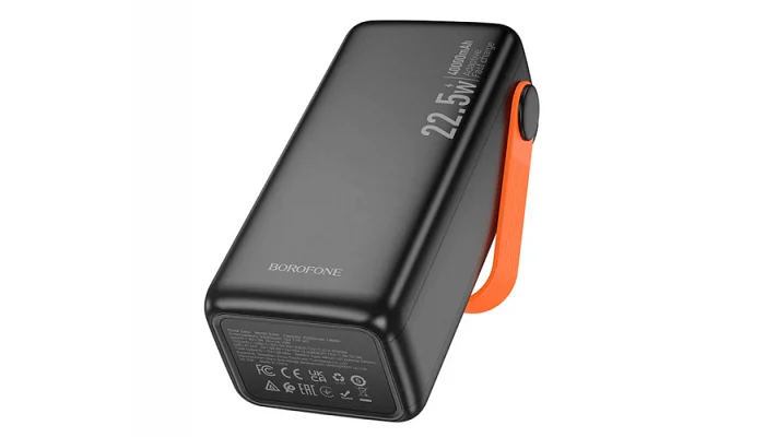 Портативний зарядний пристрій Borofone BJ66 40000 мА·год / 22,5 Вт + PD 20 Вт, 2*USB + Type-C (Black), фото № 4