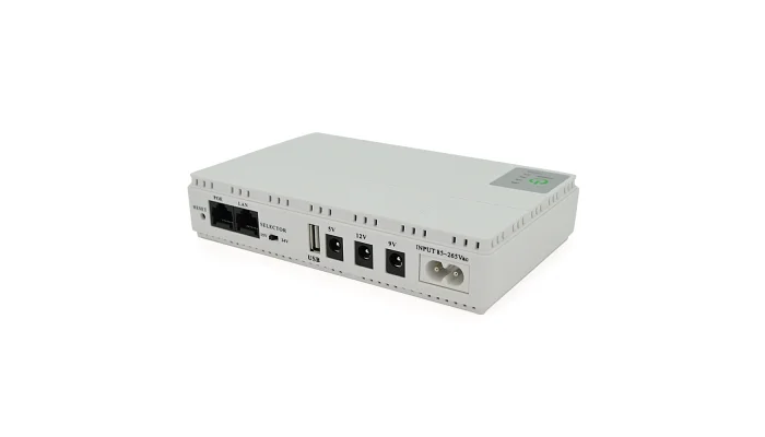 ДБЖ UPS-18W DC1018P для маршрутизаторів/комутаторів/PON/POE-430, 5//9/12 В, 1 А, 10400 мА·год (білий), фото № 1
