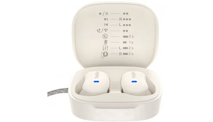 Бездротові навушники TWS Belkin Soundform Bolt True Wireless (cream), фото № 1