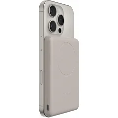 Портативное зарядное устройство Belkin 5000мАч, Slim Magnetic Wireless (Песочный)