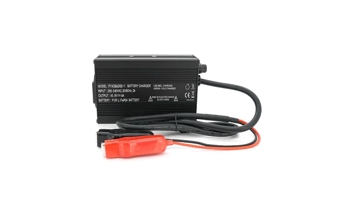 Зарядний пристрій для акумуляторів LiFePo4 Voltronic 36 В (43,8 В), 12S, 6 А, крокодили (135×90×50 мм), фото № 2