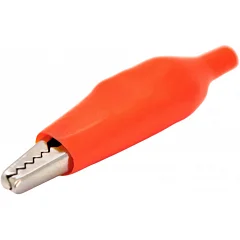 Затискач тестерний крокодил Voltronic 35мм (еластичний гумовий кожух), red, size - M