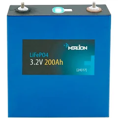 Ячейка LiFePo4 Merlion 3.2V, 200AH (173 х 53 х 203 высота с клеммами 220 мм)