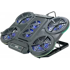 Підставка для ноутбука IceCoorel Q6 (до 17"), 2 USB-порти, LCD display, RGB-10 режимів