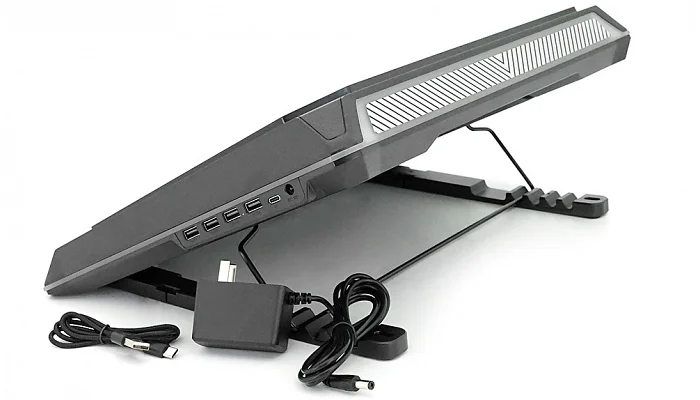 Підставка для ноутбука IceCoorel A8 (до 17"), 4-USB+1-TYPE C+DC, RGB, DC-12V, фото № 3