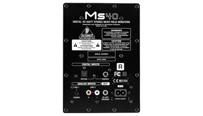 Комплект активных студийных мониторов Behringer MS40 Digital Monitor Speakers, фото № 3