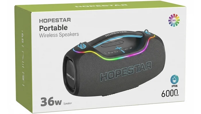 Бездротова портативна колонка Bluetooth HOPESTAR A80 mini (gray), фото № 2