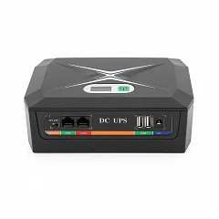 Джерело безперебійного живлення GREEN WAVE UPS-60W DCP-60W-17 для маршрутизаторів/комутаторів/PON/POE-430 (15–24 В), 5/9/12 В, 17 600 мА·год (8 × 2 200 мА·год), чорний