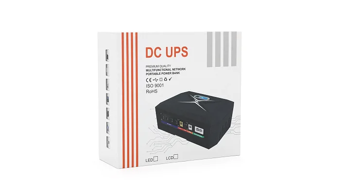 Джерело безперебійного живлення GREEN WAVE UPS-45W DCP-45W-17 для маршрутизаторів/комутаторів/PON/POE-430 (15–24 В), 5/9/12 В, 17 600 мА·год (8 × 2 200 мА·год), чорний, фото № 5