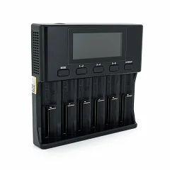 Універсальний зарядний пристрій Liitokala Lii-S6, АЗУ+СЗУ, підтримує Li-ion, Ni-MH та Ni-Cd батареї типів AA (R6), AAA (R03), AAAA, C (R14)