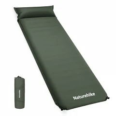 Ортопедический самонадувной матрас с подушкой Naturehike CNK2450WS020 (темно-зеленый)