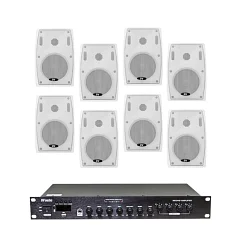 Комплект звуку DV audio LA1208PB4W для зони оповіщення до 160 м.кв