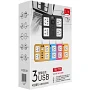 Мережевий фільтр Voltronic ТВ-Т15 (4 розетки + 3 USB), з перемикачем, blue