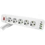 Мережевий фільтр Voltronic F25U (5 розеток EU + 3 USB + PD), кнопка увімкнення з індикатором, white