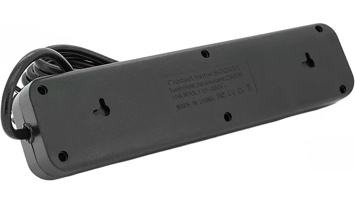 Мережевий фільтр Voltronic F24U (4 розетки EU + 3 USB + PD), кнопка увімкнення з індикатором, black, фото № 2