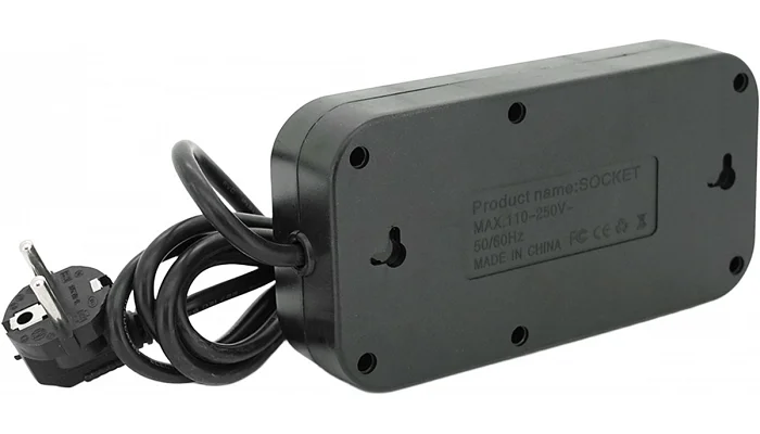 Мережевий фільтр Voltronic F09U (3 розетки EU + 4 USB + 1PD), кнопка увімкнення з індикатором, black, фото № 2