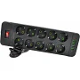 Мережевий фільтр Voltronic F35U (10 розеток EU + 4 USB + 2 PD), кнопка увімкнення з індикатором, black