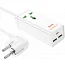 Мережевий фільтр HOCO AC9A (1 розетка + 2 USB+USB-C), white
