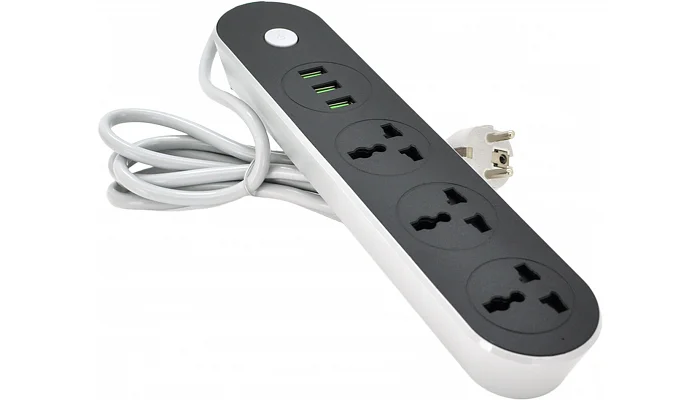 Мережевий фільтр Voltronic ТВ-Т56 (3 розетки + 3 USB), black, фото № 1