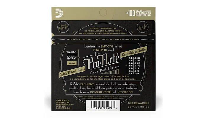 Набір струн для класичної гітари D'Addario EJ46LP PRO-ARTE LIGHTLY POLISHED HIGH TENSION, фото № 3