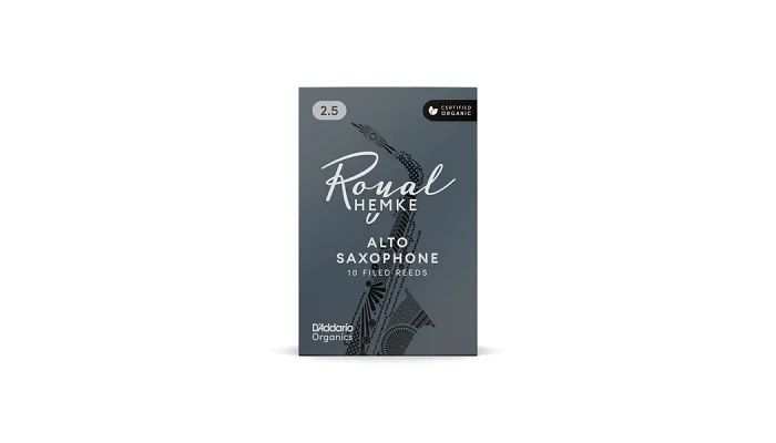 Тростини для альт-саксофона D'Addario Royal Hemke Organic Alto Sax 2.5 (упаковка з 10 штук), фото № 4