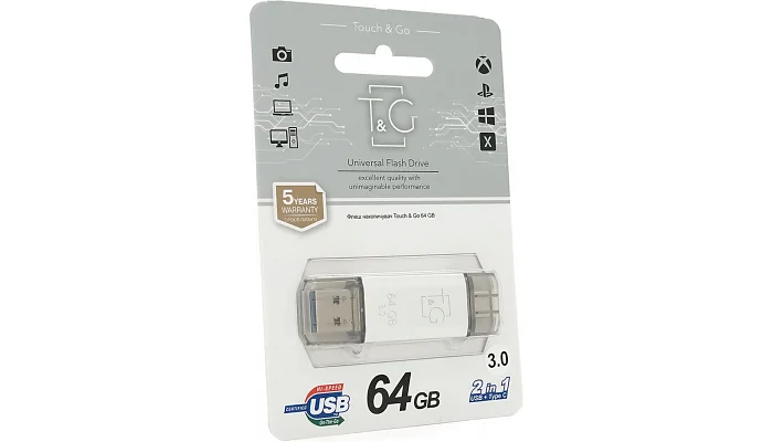 Флеш накопичувач T&G 009 Star S (USB 3.0 + Type-C), 64 GB