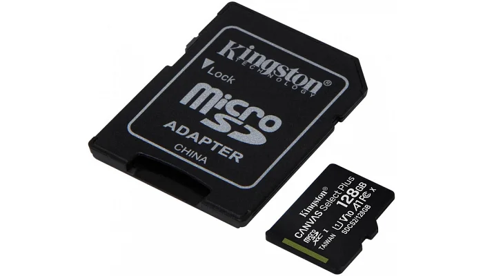 Карта пам'яті Kingston Canvas microSDHC (Class 10 UHS-I U3, A2, V30), 128 GB, фото № 1