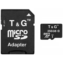 Карта пам'яті T&G microSDHC (Class 10 UHS-3 + адаптер), 256 GB