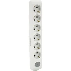 Колодка VIKO Multi-Let (6 гнезд, с заземлением и выключателем), white