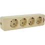Колодка PiPo PP/SP-4724 (4 гнезда, с заземлением), 16А, 220-240В, beige