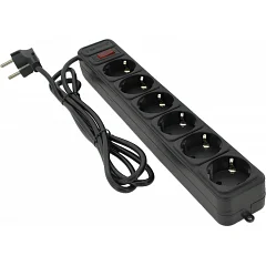 Мережевий подовжувач Gembird SP6 (6 розеток, 3 м), Black