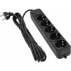 Мережевий подовжувач Gembird SP5 (5 розеток, 4.5 м), Black