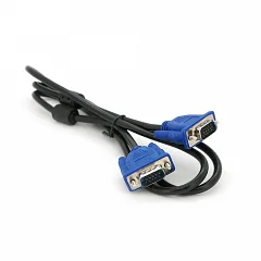 Кабель VGA 3+2 Merlion (тато-тато), 2 ферити, чорно-синій, 1,5 м