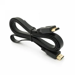 Кабель HDMI-HDMI Merlion v1.4, плоский, Black, 1.5 m