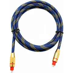 Кабель оптичний цифровий Voltronic (7 мм, 1 м), в нейлоновому оплетці, Black/Gold
