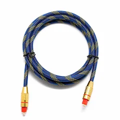 Оптический кабель в нейлоновой оплетке Voltronic OD7.0 (мм), 250 Мегабит/с, 3,0 m (Black/Gold)