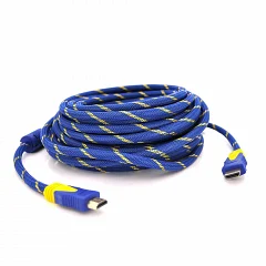 Кабель HDMI-HDMI Voltronic v1.4, OD-8.0mm, 2 фильтра, Blue/Gold, 15 m