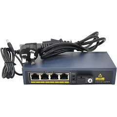 Комутатор PoE Voltronic FT-1F4EP (4 порти PoE + 1 порт Ethernet), 155 Мбіт/с