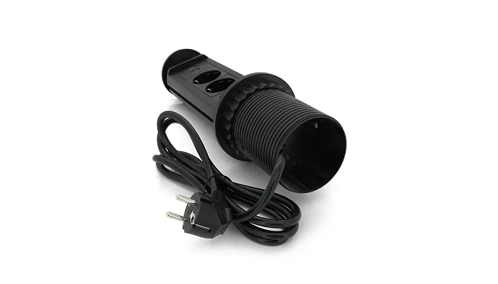 Сетевой фильтр встраиваемый в столешницу Voltronic 3 Розетки + 2 USB,16А, 250V, 2 м, Black, фото № 4