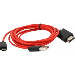Конвертер MHL Voltronic microUSB (саме) + USB (саме) => HDMI (саме) 2,0 м (чорний)