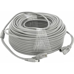 Комбінований патч-корд Voltronic для крученої пари RJ-45+DC, 50 м (сірий)