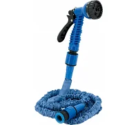 Садовый шланг 2,5-7.5м/25ft Voltronic KY-75B + распылитель, насадка на кран (Blue)